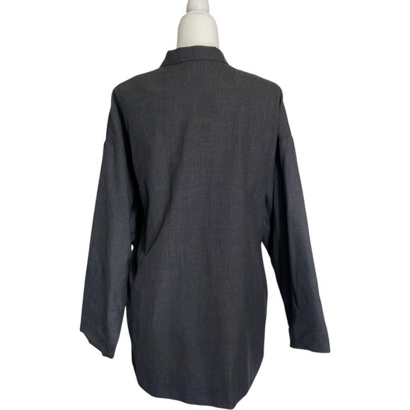Eskandar Size 1 Grey Boxy Jacket / Tunic Top Wool Cashmere with Cotton Lining - Picture 2 of 8